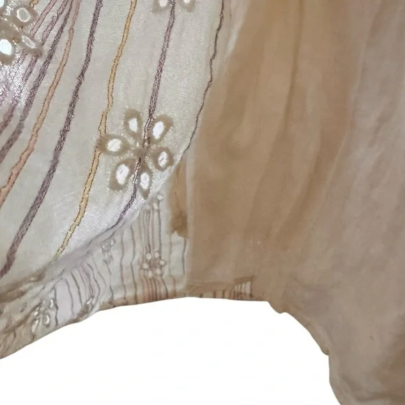 L*Space Santorini Maxi Dress "Falling For You" Eyelet Metallic Stripes Sz M - Picture 8 of 12